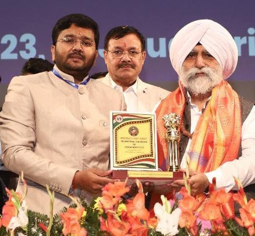 Greetings to Justice Talwant Singh during International Convention on Human Rights 2023 at New Delhi